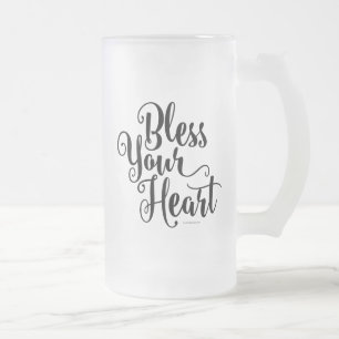 Bless your Heart Frostat Glass Beer Mugg