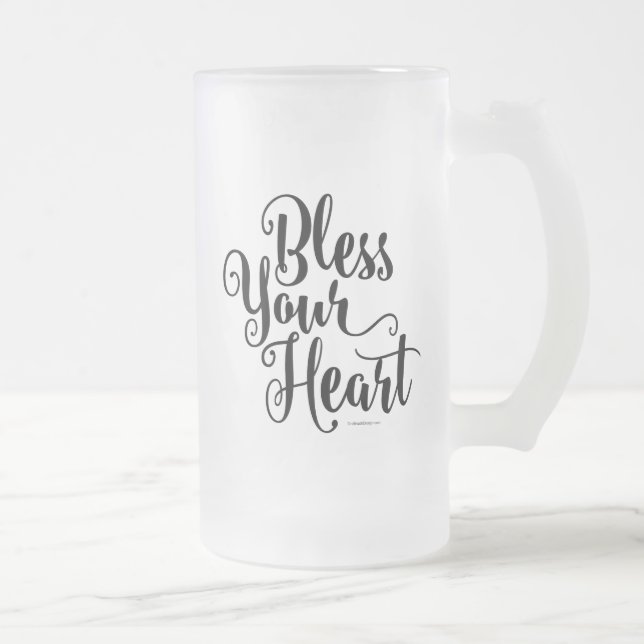 Bless your Heart Frostat Glass Beer Mugg (Höger)