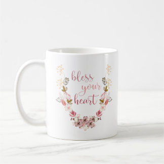 Bless Your Heart (rosa blommor) Kaffemugg