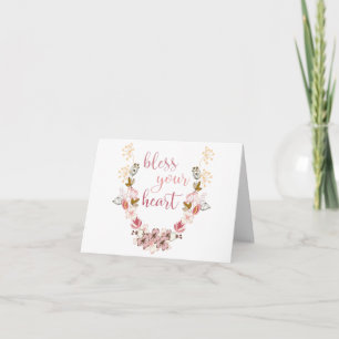 Bless Your Heart (rosa blommor) Kort