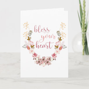Bless Your Heart (rosa blommor) Kort