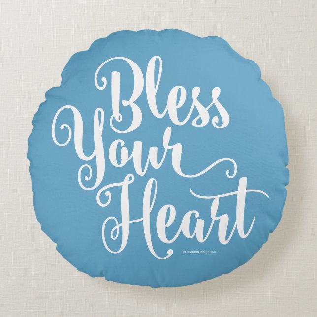 Bless your Heart Round Pilling Rund Kudde (Framsidan)