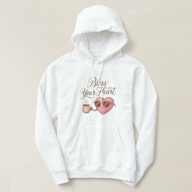 Bless Your Heart – Sött sydstats-sass Hoodie (Design framsida)