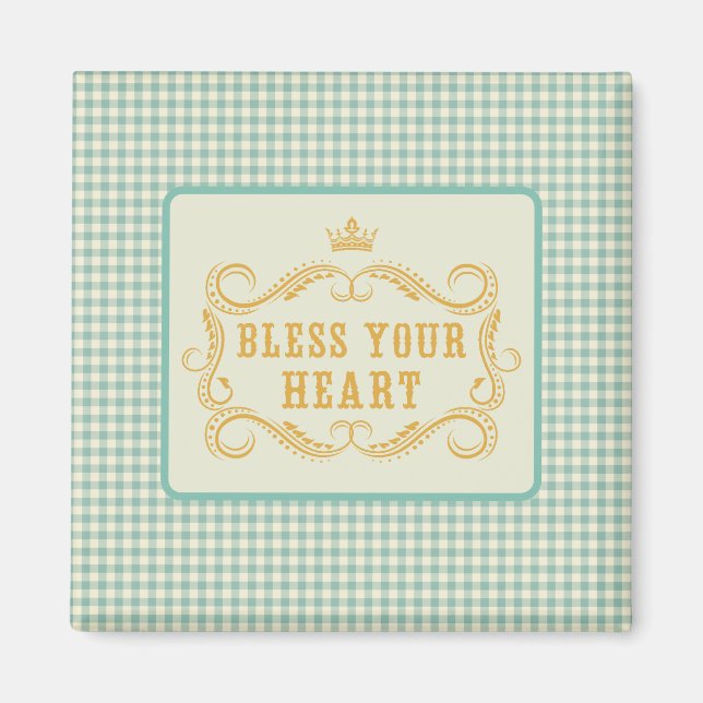 Bless Your Heart Southern-citat  Magnet (Framsidan)