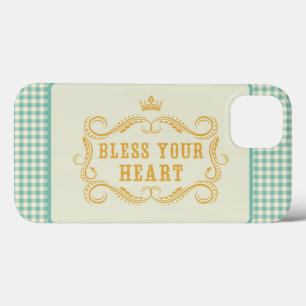 Bless Your Heart Southern Quote Gingham