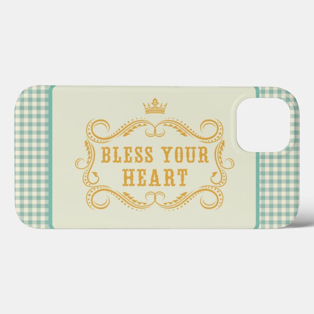 Bless Your Heart Southern Quote Gingham (Baksida (horisontell))