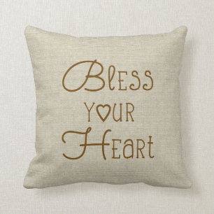 Bless Your Heart-spiralformade egna namn Kudde