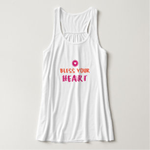 Bless your Heart Women's Flowy Racerback Tanktop Linne Med Racerback
