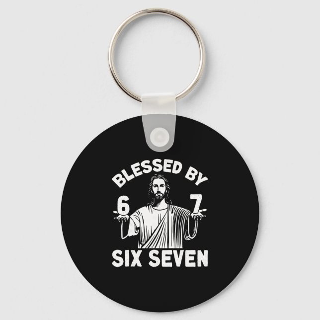 Blessad 6 Nummer 67 Sex Sju Meme  Nyckelring (Framsida)