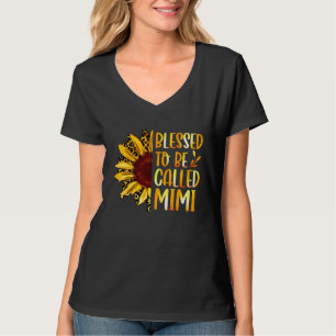 Blessad att kallas Mimi Söt Solros Mors Dag D T Shirt