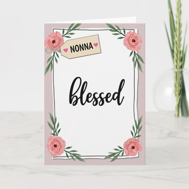 Blessad Floral Nonna-kort Kort (Framsida)