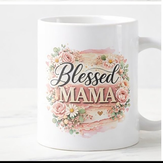 Blessad Mama Blommig  Jumbo Mugg (Skapare uppladdad)