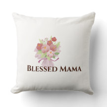 Blessad Mamma Dekorativ Blommig Kudd