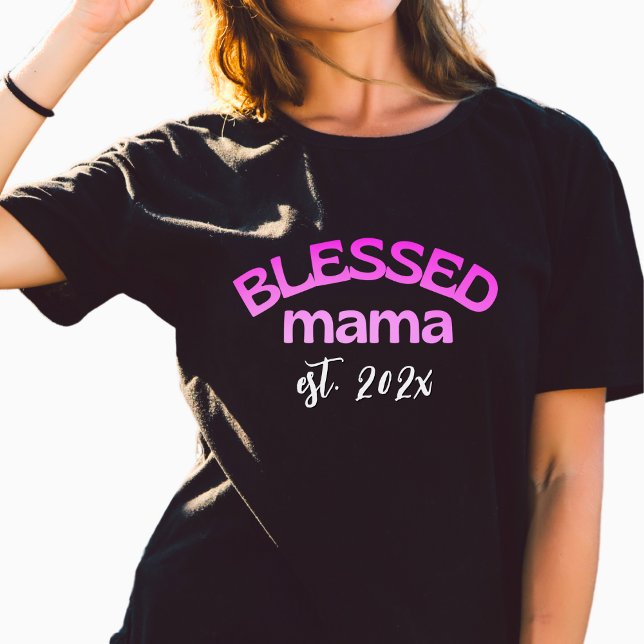 Blessad Mamma Grundad År Gradient Rosa T Shirt (Skapare uppladdad)