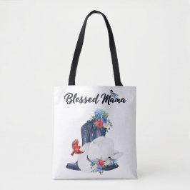 Blessad Mamma med Cowboy Stövlar/Hatt & Blommor/Få Tygkasse