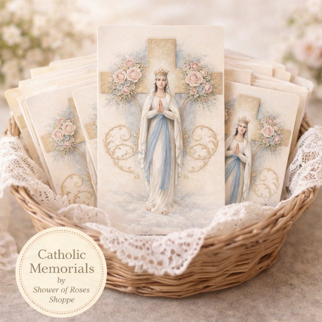 Blessad Maria katolsk begravnings- minneskort - Visitkort (Skapare uppladdad)