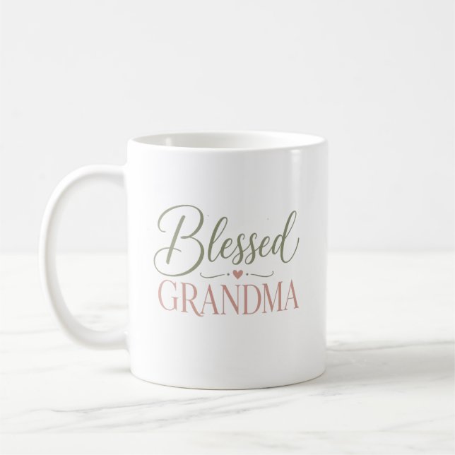 Blessad Mormor Elegant Skrift Gåva Kaffemugg (Vänster)