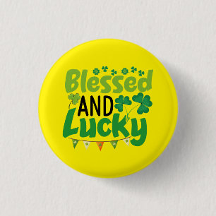 Blessad och Lycklig St. Patricks dag-design-61103 Knapp