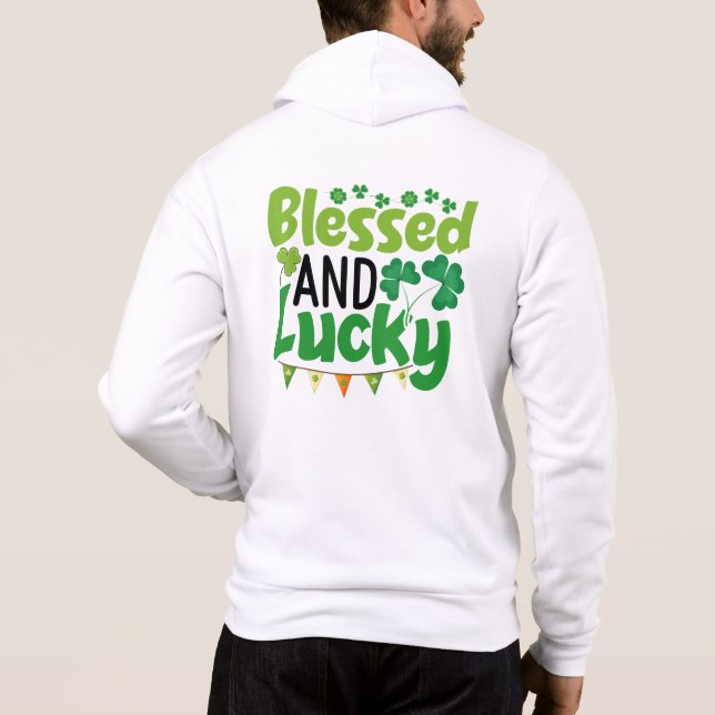 Blessad och Lycklig St. Patricks Dag Design-61103 T Shirt (Baksida)