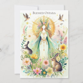 Blessad Ostara Pagan Wiccan Platt Julkort