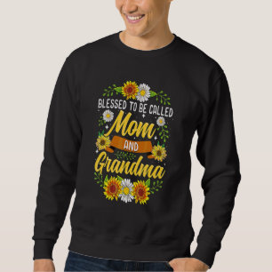 Blessad över att kallas mamma och mormor  Söt solf Lång Ärmad Tröja