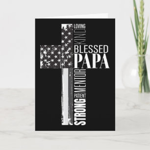 Blessad Pappa Amerikansk Flagga Kristet Religiöst Kort
