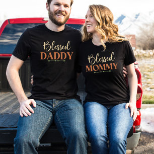 Blessad Pappa Matchande familj kristen pappaträj T Shirt