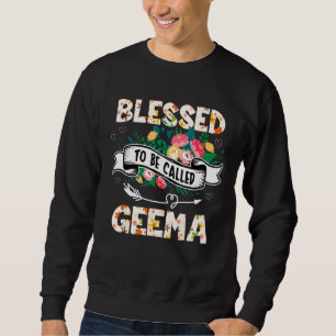 Blessad som kallas Geema Mormor Mors dag P Lång Ärmad Tröja