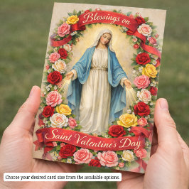 Blessade mor Maria Alla hjärtans dag-rosor Visitkort