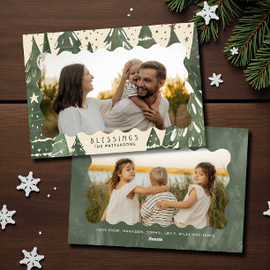 Blessar 2 Photo Family Winter Julgranar Julkort