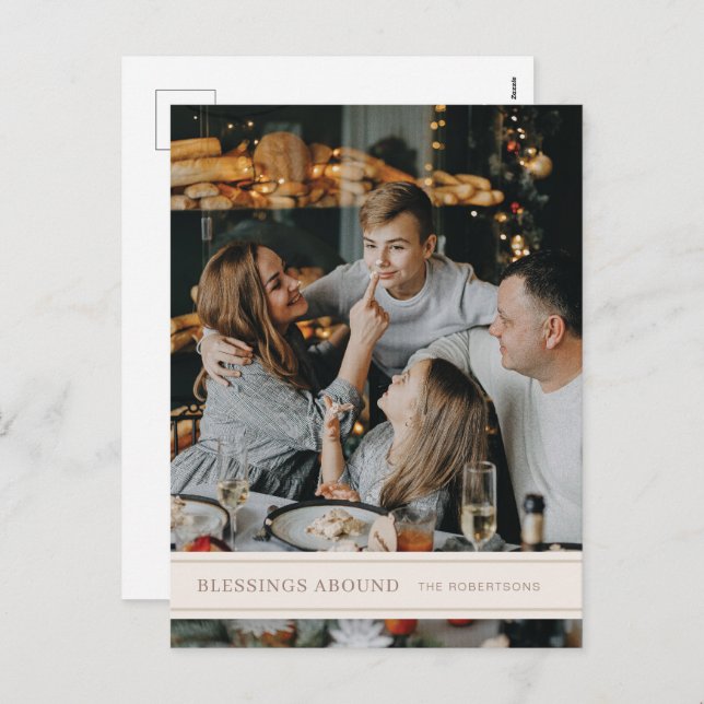 Blessar Abound Grosgrain-julvykort Helg Vykort (Fram/baksida)