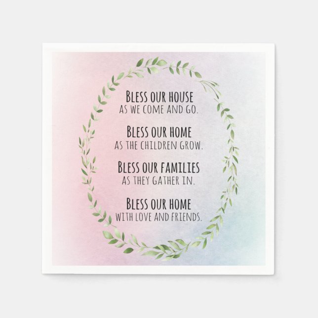 Blessar för ditt hem och din familj pappersservett (Framsidan)