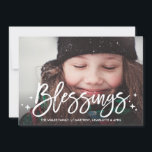 Blessar jul-Fullt-fotokort för Helgdag Julkort<br><div class="desc">Det här fotokortet i fullt har helgdag med foton,  moderna skript och visuella stjärnor.</div>