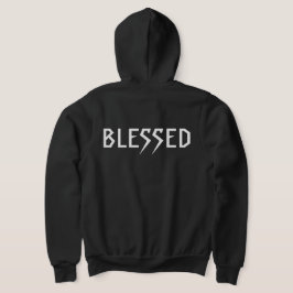 "BLESSED" 303TATTOO BLACK ZIP UP HOODIE T SHIRT