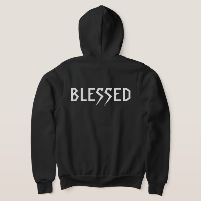 "BLESSED" 303TATTOO BLK HOODIE T SHIRT (Laydown Baksida)
