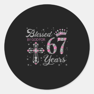 Blessed 67 År 67 Sex Sju Meme Runt Klistermärke