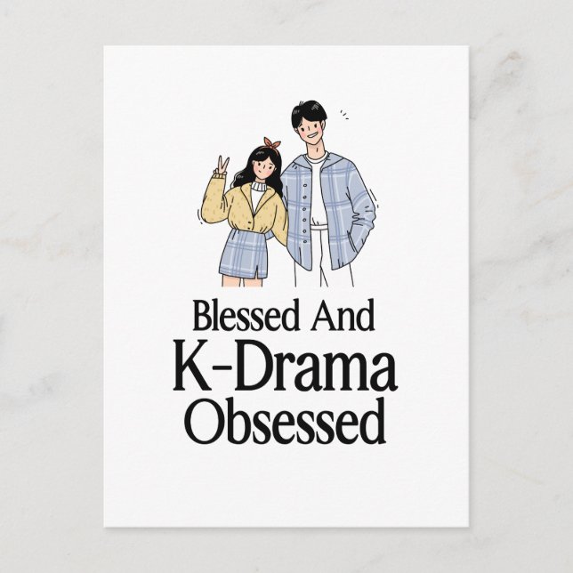 Blessed and K-Drama Obsessed Vykort (Framsida)