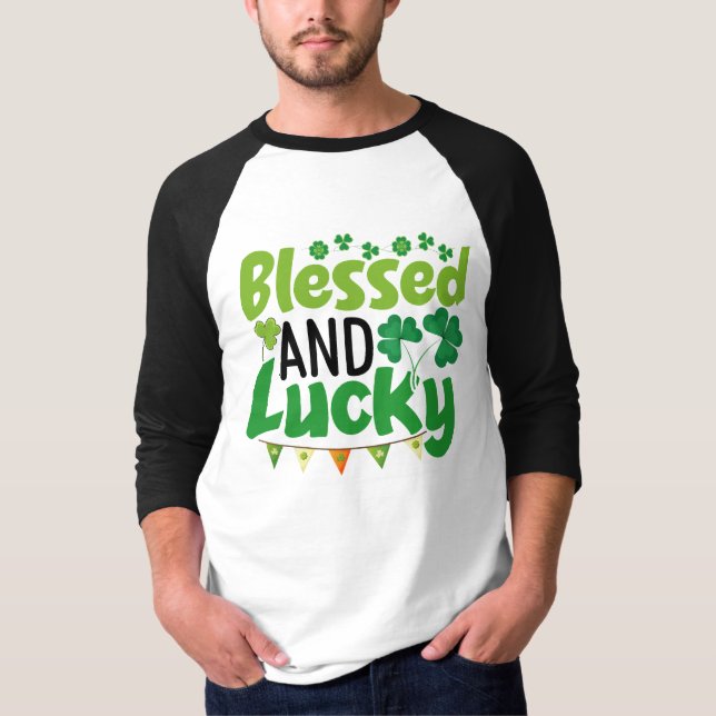 Blessed And Lucky St. Patrick’s Day Design-61103 T Shirt (Framsida)