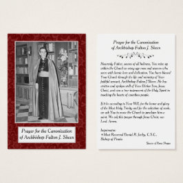 BLESSED ARCHBISHOP FULTON SHEEN PRAYER CARDS VISITKORT