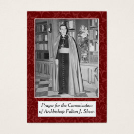 BLESSED ARCHBISHOP FULTON SHEEN PRAYER CARDS VISITKORT