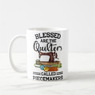 Blessed Are The Quilters Funny Quilting Sewing Sew Kaffemugg