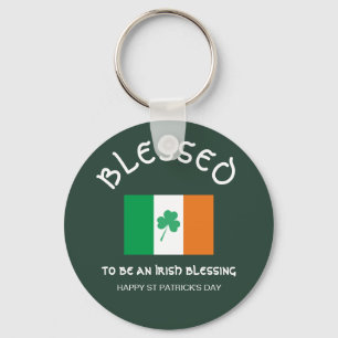 BLESSED ATT VARA EN BLESSING Irish Flagga Nyckelring