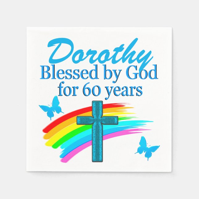 BLESSED AV GOD I 60 PERSONLIGERS NAPKINER PAPPERSSERVETT (Framsidan)