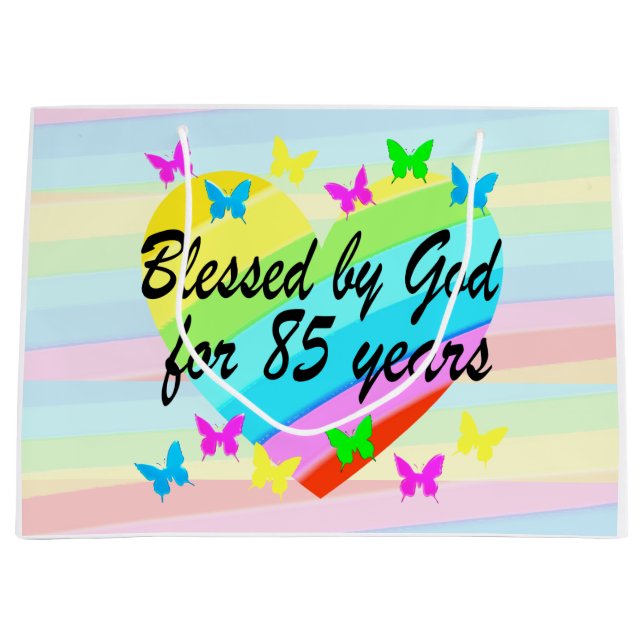 BLESSED AV GOD I 85 ÅR HEART GIFT BAG (Framsidan)