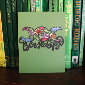 "Blessed Be" Trippel månblomning Vykort