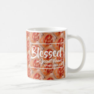 BLESSED BLOMMIGT Coral Ro Skript Kaffemugg