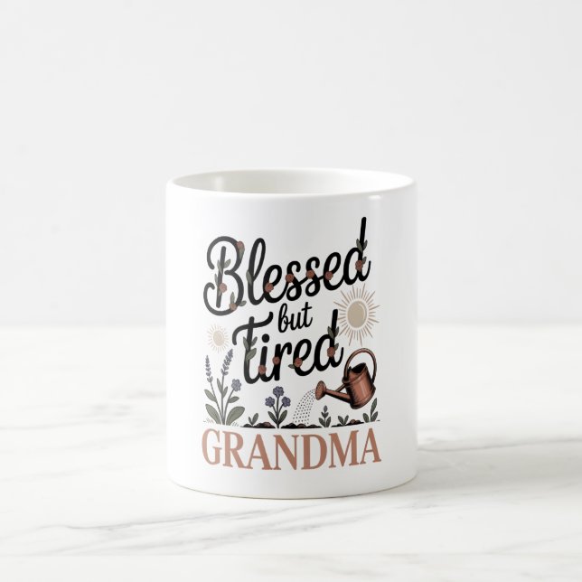 Blessed But Tired Grandma Mug Kaffemugg (Center)