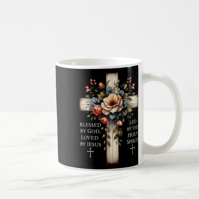 Blessed By God Loved By Jesus Funny Easter Jesus C Kaffemugg (Höger)
