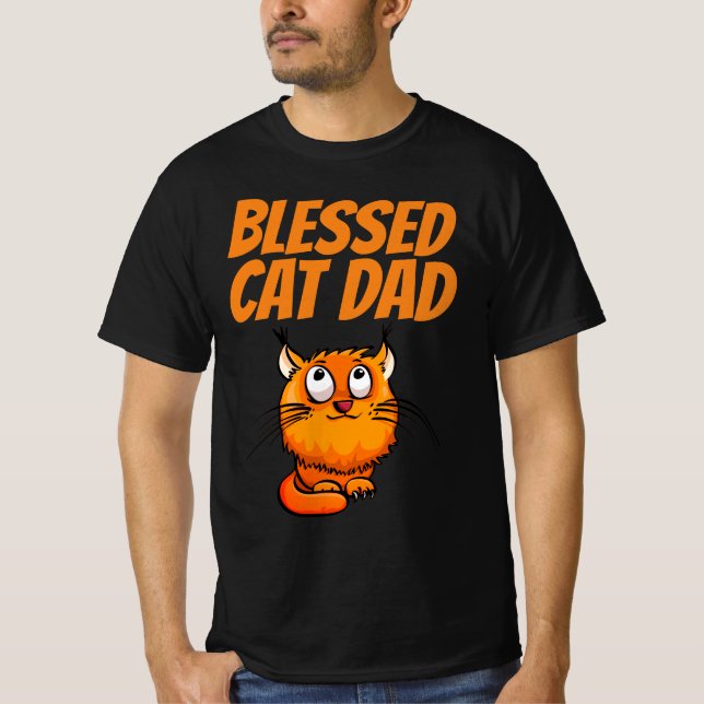 BLESSED CAT DAD GINGER T-SHIRT (Framsida)