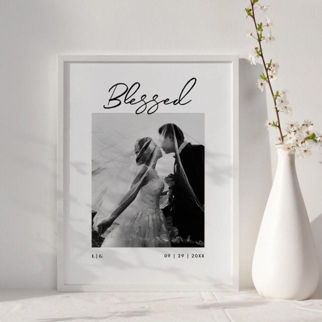 Blessed Couples Monogram Newlywed Gift Poster (Skapare uppladdad)